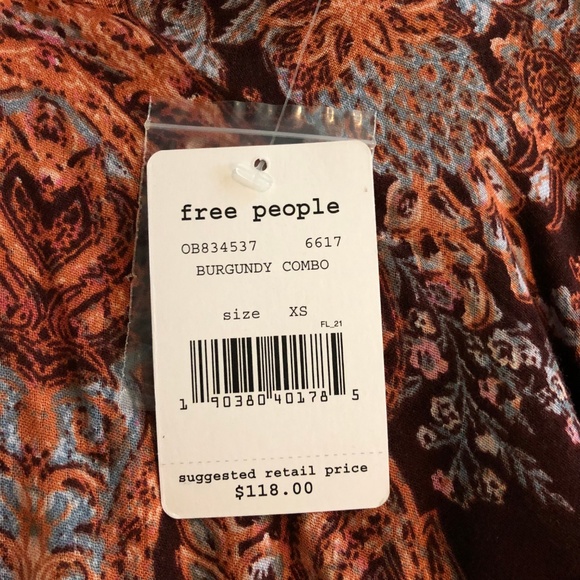 FREE PEOPLE Lady Luck Print Open Back Tunic - Picture 4 of 6